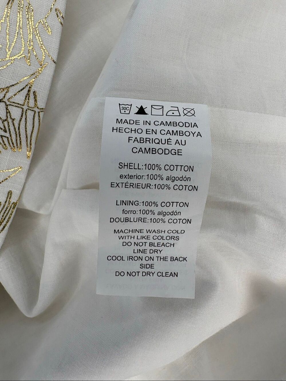NWOT Michael Kors white and gold floral brocade square neck puff sleeve mini dre - Picture 8 of 8